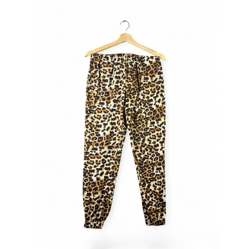 Mainstrip Womens Leopard Print Joggers Elastic Waist Animal Pattern Pants Small